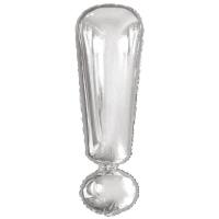 Opakowanie Balon foliowy znak ! srebrny 28x86cm