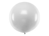 Opakowanie Balon okrągły metallic silver snow 1m