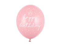 Opakowanie Balony 30cm happy birthday Baby pink op.6szt