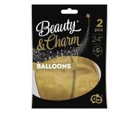Opakowanie Balony Beauty&Charm platynowe j.złote 61cm 2szt