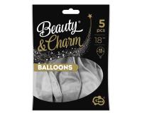 Opakowanie Balony Beauty&Charm platynowe srebrne 46cm 5szt