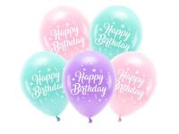 Opakowanie Balony Eco Happy Birthday różowy 26cm 5szt