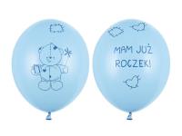 Opakowanie Balony Miś - mam już roczek 30cm 6szt