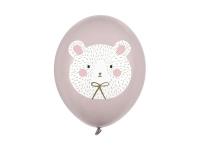 Opakowanie Balony Miś polarny pastelowe szare 30cm 50szt