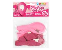 Opakowanie Balony Premium My Pink World w koronie 30cm 5szt