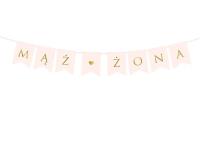 Opakowanie Baner Mąż Żona jasno różowy 15x110cm