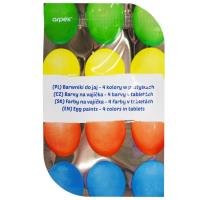 Barwniki do jaj 4 kolory w pastylkach. Wydawca: ARPEX. SmakLiter.pl Opakowanie Barwniki do jaj 4 kolory w pastylkach