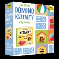 Baw się i ucz Domino Kształty Gra i książka. Wydawca: Wilga Play. SmakLiter.pl Opakowanie Baw się i ucz Domino Kształty Gra i książka