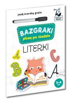Bazgraki piszą po śladzie. Literki. Kapitan Nauka 3-6 lat. Autor: Opracowanie zbiorowe. SmakLiter.pl Okładka książki Bazgraki piszą po śladzie. Literki. Kapitan Nauka 3-6 lat