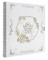 Okładka książki Biblia. Pamiątka Chrztu Św. srebrna - Aniołek