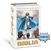 Okładka książki Biblia w komiksie. Boża historia od początku po...