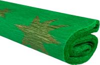 Opakowanie Bibuła marszczona 50x200 gwiazdy złote na zielonym 10 rolek