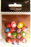 Opakowanie Biedronki drewniane kolorowe 12x15mm 15szt