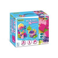 Big Blocks Pink klocki 26el. Wydawca: Wader. SmakLiter.pl Opakowanie Big Blocks Pink klocki 26el
