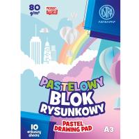 Opakowanie Blok rysunkowy kolorowy pastelowy Astrapap A3 80g 10 ark pakiet 10 sztuk