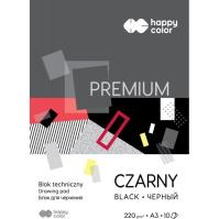 Opakowanie Blok techniczny czarny A3 Premium 220g Happy Color pakiet 10sztuk