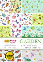 Blok z motywami Garden A4 80g  Happy Color 1szt.. Wydawca: HAPPY COLOR. SmakLiter.pl Opakowanie Blok z motywami Garden A4 80g  Happy Color 1szt.