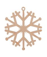 Opakowanie Bombka drewniana Śnieżynka 3szt naturalna