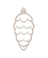 Opakowanie Bombka drewniana Szyszka 3szt biała