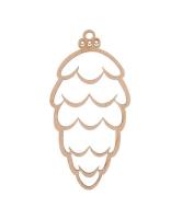 Opakowanie Bombka drewniana Szyszka 3szt naturalna