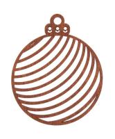 Opakowanie Bombka drewniana w paski 3szt malowana