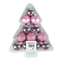 Opakowanie Bombki komplet w choince różowy 12szt