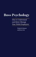 Boss Pscyhology - How to Understand and Better... Autor: Wojciech Haman, Gut Jerzy. SmakLiter.pl Okładka książki Boss Pscyhology - How to Understand and Better..
