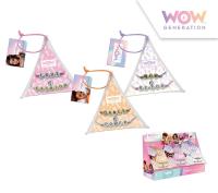 Bransoletki z przesłaniem WOW trójkąt mix wzorów  WOW00007. Wydawca: Kids Euroswan. SmakLiter.pl Opakowanie Bransoletki z przesłaniem WOW trójkąt mix wzorów  WOW00007