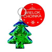 Opakowanie Brelok cekinowy choinka zieleń