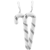 Opakowanie Brokatowe laski choinkowe srebrne 2szt