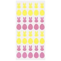 Opakowanie Brokatowe naklejki zajączek, jajko z pianki