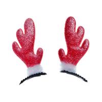 Opakowanie Brokatowe rogi renifera czerwone 2szt