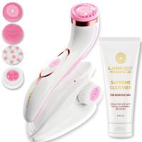 Opakowanie Brush PRO LUMINEO 4 końcówki + żel do skóry wrażliwej różowy