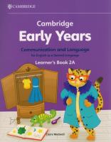 Cambridge Early Years Communication and Language for English as a Second Language Learner's Book 2A. Autor: Medwell Claire. SmakLiter.pl Okładka książki Cambridge Early Years Communication and Language for English as a Second Language Learner's Book 2A