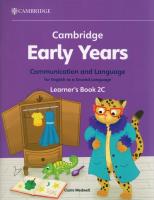 Cambridge Early Years Communication and Language for English as a Second Language Learner's Book 2C. Autor: Medwell Claire. SmakLiter.pl Okładka książki Cambridge Early Years Communication and Language for English as a Second Language Learner's Book 2C