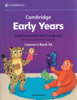 Cambridge Early Years Communication and Language for English as a Second Language Learner's Book 3A. Autor: Medwell Claire. SmakLiter.pl Okładka książki Cambridge Early Years Communication and Language for English as a Second Language Learner's Book 3A