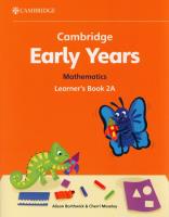 Okładka książki Cambridge Early Years Mathematics Learner's Book 2A