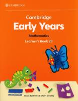 Okładka książki Cambridge Early Years Mathematics Learner's Book 2B