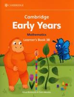 Okładka książki Cambridge Early Years Mathematics Learner's Book 3B