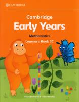 Okładka książki Cambridge Early Years Mathematics Learner's Book 3C