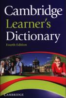 Cambridge Learner's Dictionary 4ed. Wydawca: Cambridge University Press. SmakLiter.pl Opakowanie Cambridge Learner's Dictionary 4ed