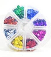 Opakowanie Cekiny 8 kolorów 6mm 40g