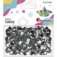 Opakowanie Cekiny okrągłe 9mm metaliczne srebrne 14g