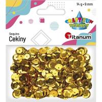 Opakowanie Cekiny okrągłe 9mm metaliczne złote 14g