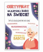 Opakowanie Certyfikat A4 Dzień Najlepszej Babci 5szt