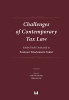 Okładka książki Challenges of Contemporary Tax Law