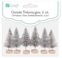 Opakowanie Choinka dekoracyjna srebrna 5cm 6szt