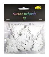 Choinki z pianki brokatowej białe ok 60szt. Wydawca: Galeria Hobby. SmakLiter.pl Opakowanie Choinki z pianki brokatowej białe ok 60szt