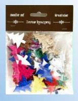 Choinki z pianki brokatowej kolorowe ok 60szt. Wydawca: Galeria Hobby. SmakLiter.pl Opakowanie Choinki z pianki brokatowej kolorowe ok 60szt