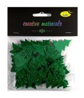 Choinki z pianki brokatowej zielone ok 60szt. Wydawca: Galeria Hobby. SmakLiter.pl Opakowanie Choinki z pianki brokatowej zielone ok 60szt